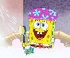 SpongeBob in the shower
