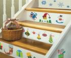 Stairs with Christmas designs