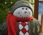 Elegant snowman with clothes