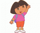 Dora the Explorer, with a pink shirt