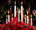 Christmas candles burning