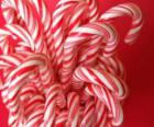Candy canes seen from above