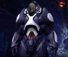 Darkseid, tyrant of a distant world of Apokolips called cosmic gods.