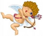 Cupid shooting an arrow with a bow