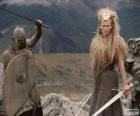 Jadis the White Witch with warriors turned to stone.