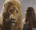 Aslan talking to Lucy