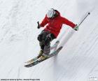 Skier descending