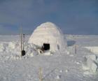 Igloo, snowhouse dome-shaped
