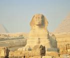 The Great Sphinx of Giza, a monumental statue carved into the limestone of the Giza Plateau, Egypt