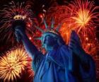 The Statue of Liberty, monument on an island in the Hudson River near Manhattan in New York