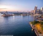 Aerial view of Sydney Harbor in the Port Jackson