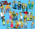 Several characters from The Simpsons