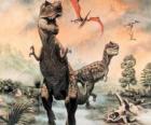 Dinosaurs and pterodactylus