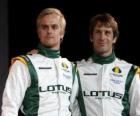 Jarno Trulli and Heikki Kovalainen, the Team Lotus drivers Racing