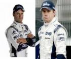 Rubens Barrichello and Nicolas Hülkenberg, pilots of the Williams F1 team