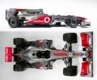 Aerial side view of the McLaren MP4-25