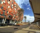 Detail of the façade of the Soccer City Stadium (88.460), Johannesburg