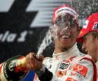 Lewis Hamilton celebrates his victory in Istanbul, Turkey Grand Prix (2010)