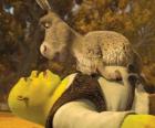 Shrek and Donkey, staring at