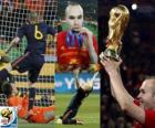 Andres Iniesta, best player in the final of the Football World Cup 2010 South Africa