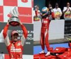 Fernando Alonso celebrates his victory at Hockenheimring, German Grand Prix (2010)