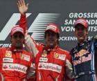 Fernando Alonso, Felipe Massa, Sebastian Vettel, Hockenheimring, German Grand Prix (2010) (1st, 2nd and 3rd Classified)