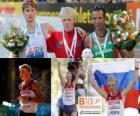 Stanislav Emelyanov 20 km walk champion, Alex Schwazer and Joao Vieira (2nd and 3rd) of the European Athletics Championships Barcelona 2010