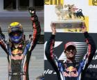 Webber celebrates his victory at the Hungaroring, Grand Prix of Hungary (2010)