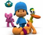 Pocoyo and his friends Pato, Elly, Loula and Sleepy Bird