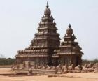 The Shore Temple over looks the Bay of Bengal and is built with blocks of granite, Mahabalipuram, India