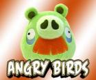 Pig with a mustache, pig evolved from Angry Birds