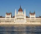 The impressive Hungarian Parliament building in Budapest on the shore of the Danube
