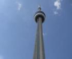 The CN Tower, communications and observation tower with a height of more than 553 meters, Toronto, Ontario, Canada