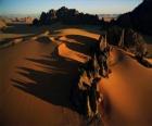 Pinnacles of sandstone in the valley Kamasai, Chad