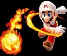 Mario throwing a fireball