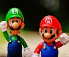 Mario and Luigi with a high hand