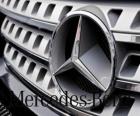 Mercedes logo, Mercedes-Benz, German brand vehicles. Three-pointed star of Mercedes