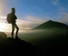 Young explorer with the backpack