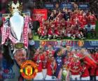 Manchester United, champion of the english football league. Premier League 2010-2011