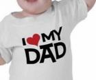 Baby with a shirt that says I love my dad