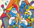 The Smurfs singing happy. The Smurfs