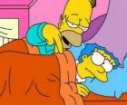 Homer and Marge in bed