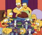 The Simpson family on the day of Thanksgiving where families gather to eat