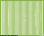 Football field. Soccer pitch. The field for football is a rectangular area. The dimensions of the rectangle are 90 to 120 meters long and 45 to 90 meters wide