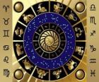 The twelve signs of the zodiac, the Zodiac Wheel or Circle of the Zodiac