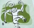 The monkey, sign of the Monkey, the year of the Monkey in Chinese astrology. The ninth of the twelve animals of 12-year cycle of Chinese Zodiac