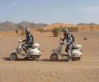 Two adventurers on a motorcycle