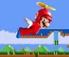 Mario flying with the hull with propeller