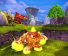 Skylander Eruptor, a creature that throws fireballs and flames. Fire Skylanders