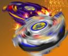 Tyson's Beyblade, the battling spintop of the Dragoon. Dragoon is Tyson's Bit Beast